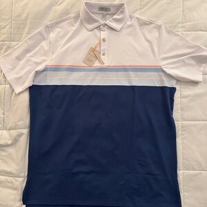 Peter Millar Summer Comfort Polo Shirt | Men’s size Large | White & NEW